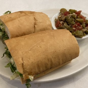 Dooky Chase's Restaurant - Stuffed crabmeat po'boy and stewed okra - Cajun/Creole Near Me - New Orleans, Louisiana