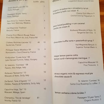 Passionfish - Desert menu - Seafood Near Me - Pacific Grove, California Passionfish - Desert menu - Seafood Near Me - Pacific Grove, California