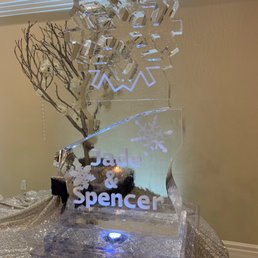 Snowflake Ice Sculpture with luge