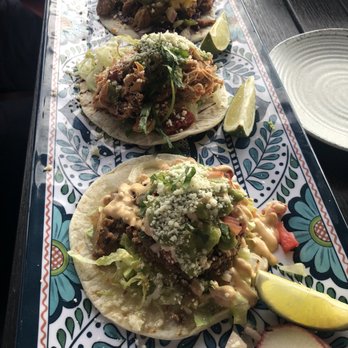 K Rico Mexican Grill - Tacos. Pork (top), chicken (middle), and beef (bottom) - Mexican Near Me - Naples, Florida