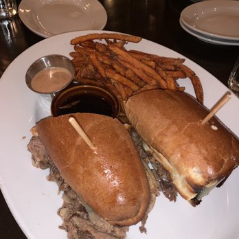 Beau's Grillery - Beef sandwich with au jus @detroitdining - American Near Me - Bloomfield Hills, Michigan Beau's Grillery - Beef sandwich with au jus @detroitdining - American Near Me - Bloomfield Hills, Michigan