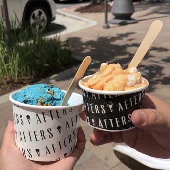 Afters Ice Cream - Cookie monster + Thai tea w/ mochi - Ice Cream & Frozen Yogurt Near Me - Temecula, California