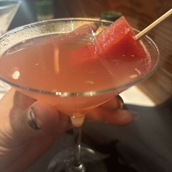Bonefish Grill - Watermelon Martini with frozen watermelon cubes - Seafood Near Me - Longwood, Florida