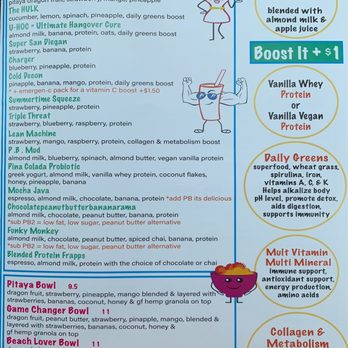 Crown Point Coffee - Smoothie and Fruit Menu - Coffee & Tea Near Me - San Diego, California