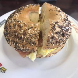 Donut King - Breakfast sandwich on everything bagel