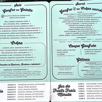 La Crème de Paris - Crepe menu - Ice Cream & Frozen Yogurt Near Me - Paris, 75 La Crème de Paris - Crepe menu - Ice Cream & Frozen Yogurt Near Me - Paris, 75