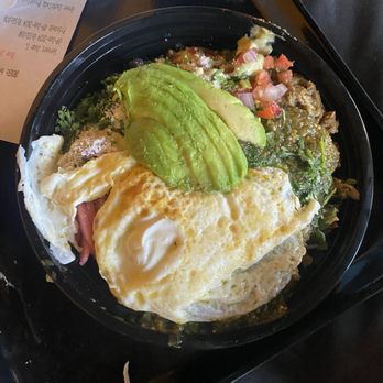 Eggsactly - Green Enchilada Breakfast Bowl - Breakfast & Brunch Near Me - La Verne, California Eggsactly - Green Enchilada Breakfast Bowl - Breakfast & Brunch Near Me - La Verne, California