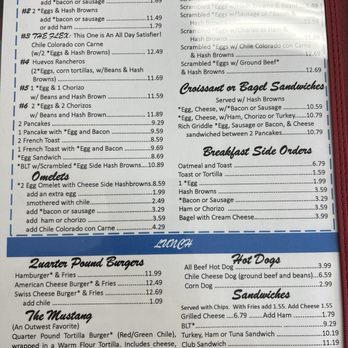 Mustang Cafe - Menu - Cafes Near Me - Albuquerque, New Mexico