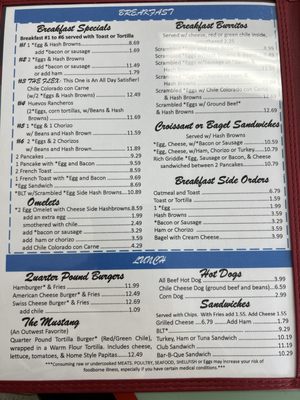 Menu photo 8 Mustang Cafe Albuquerque, NM