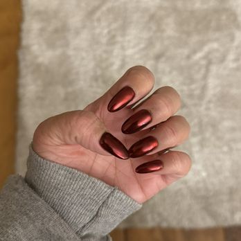 Celine Nail Spa - Burgundy chrome nails - Nail Salons Near Me - San Jose, California