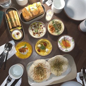 Anixi - All 5 Dip Mezze, Housemade Breads, Crispy "Lamb" Cigars - Vegan Near Me - New York, New York