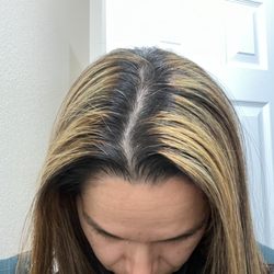 This was the part that he cut my hair with, didn't even bother to ask how I parted my hair so I guess he went with both in one.