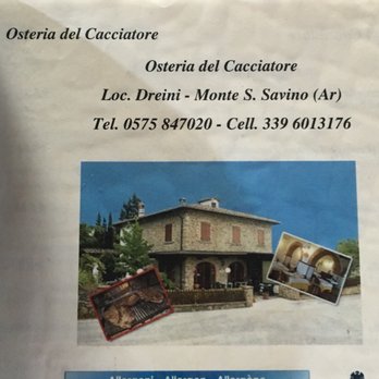 Osteria del Cacciatore - Menu cover. Go getcha some!!! - Trattorie Near Me - Monte San Savino, Arkansas Osteria del Cacciatore - Menu cover. Go getcha some!!! - Trattorie Near Me - Monte San Savino, Arkansas