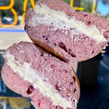 Tullio's Bakery - Blueberry bagel with plain cream cheese - Bakeries Near Me - Duck, North Carolina