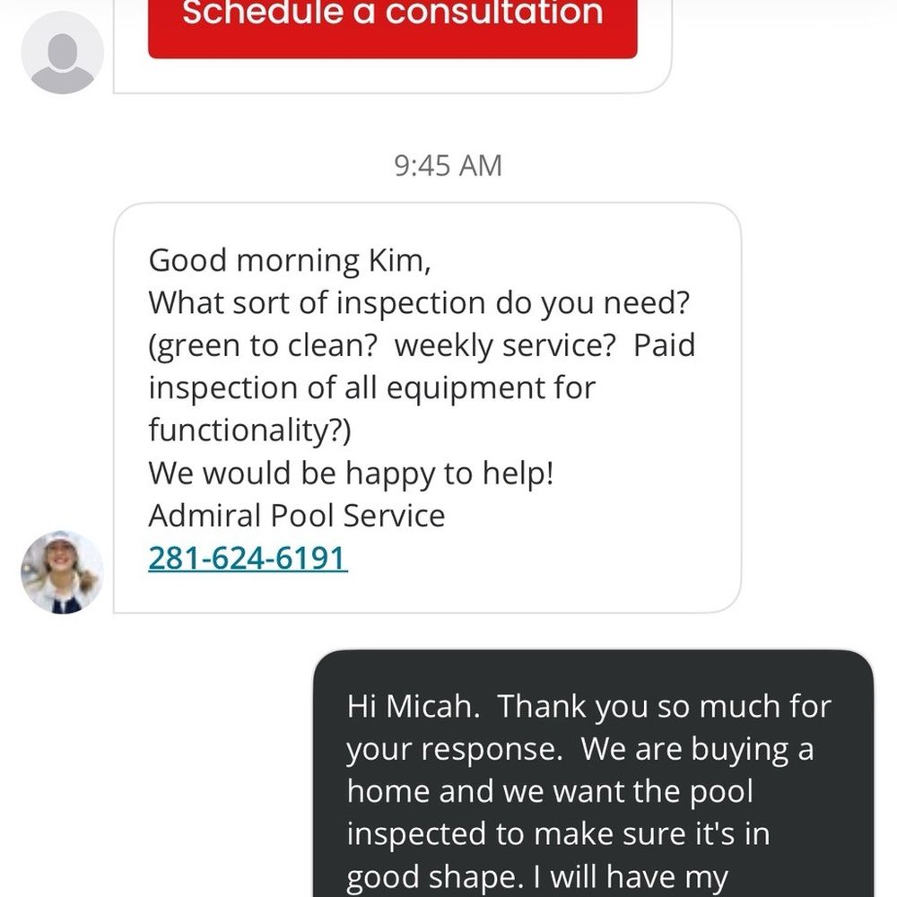 Admiral Pool Services - Conversation - Pool Cleaners Near Me - Friendswood, Texas Admiral Pool Services - Conversation - Pool Cleaners Near Me - Friendswood, Texas