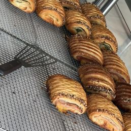 Ham and cheese croissant, and spinach and feta. Ham and cheese croissant, and spinach and feta.