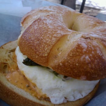 Einstein Bros. Bagels - Asparagus, swiss and egg on potato bagel...DELICIOSO! - Breakfast & Brunch Near Me - Westminster, California