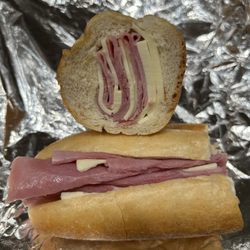 Sandwich Club - Ham and Cheese Sandwich - small = 7in. My kid enjoyed it.