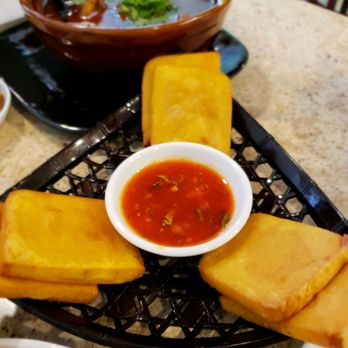 Pa Lian - Tofu Gyaw Burmese fried tofu made from chickpea. Lovely crunch and softer texture,  delicious. - Burmese Near Me - Wheaton, Illinois
