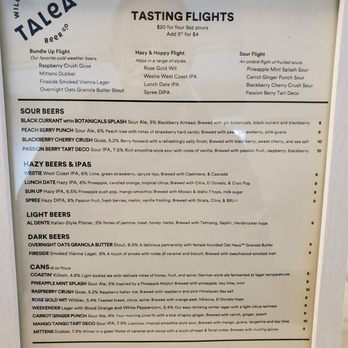 Talea Beer - Menu - Breweries Near Me - Brooklyn, New York