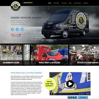 Swift Business Solutions - Wrap & Roll Graphics is a creative industry leader that has trusted Swift with their online presence for years. - Web Design Near Me - Greenville, South Carolina Swift Business Solutions - Wrap & Roll Graphics is a creative industry leader that has trusted Swift with their online presence for years. - Web Design Near Me - Greenville, South Carolina