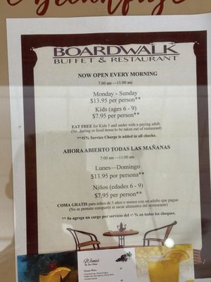 Menu photo 1 Boardwalk Buffet Restaurant Orlando, FL Menu photo 1 Boardwalk Buffet Restaurant Orlando, FL