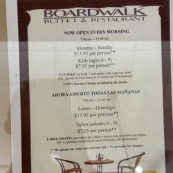 Breakfast entrance price as of March 2024