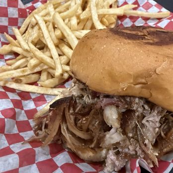 Bowlesboyz BBQ Up The Creek - Pulled pork sandwich with fries - Barbeque Near Me - Charleston, West Virginia Bowlesboyz BBQ Up The Creek - Pulled pork sandwich with fries - Barbeque Near Me - Charleston, West Virginia