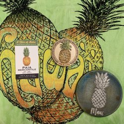 Paia Mercantile - Screen printed, sun dried tea towel; magnet; and coaster from Paia Mercantile