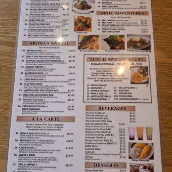 Aroma Thai - Menu 2 of 2 - Thai Near Me - Santa Clarita, California Aroma Thai - Menu 2 of 2 - Thai Near Me - Santa Clarita, California
