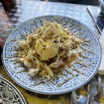 Saffron Mediterranean Grill - Crumble Baklava with ice cream - Mediterranean Near Me - Long Beach, California
