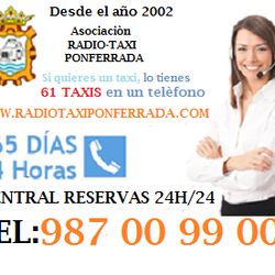 Radio Taxi Ponferrada - NUEVO Telefono 987 00 99 00