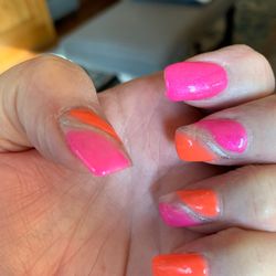 Crescent Nails - Annie does it again! Takes a clunker on Pinterest and turns it into a masterpiece
