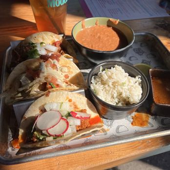 Banditos Bar & Kitchen White Marsh - I got three tacos with cilantro, rice, and refried beans. - Tacos Near Me - Nottingham, Maryland Banditos Bar & Kitchen White Marsh - I got three tacos with cilantro, rice, and refried beans. - Tacos Near Me - Nottingham, Maryland