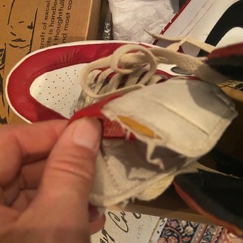 The Cobbler - After an $850 repair, the laces are dirty, no insoles (wit a hard glue crease) and undone stitching at the heel - Shoe Repair Near Me - Dallas, Texas The Cobbler - After an $850 repair, the laces are dirty, no insoles (wit a hard glue crease) and undone stitching at the heel - Shoe Repair Near Me - Dallas, Texas