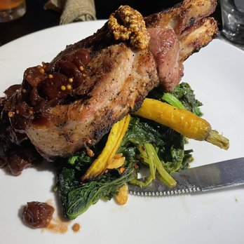 insideOUT - Pork chop, mustard greens, cherry Jam - Lounges Near Me - San Diego, California