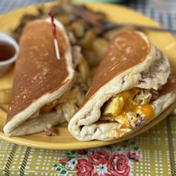 The Flying Biscuit Cafe - Pancake tacos with their potatoes