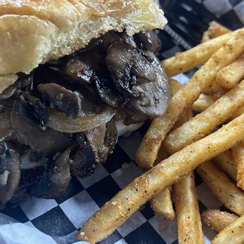 Durb’s Restaurant - Mushroom Swiss and fries - Desserts Near Me - League City, Texas
