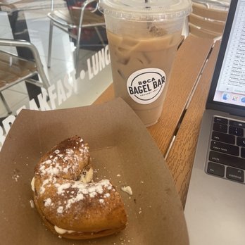 Boca Bagel Bar - French toast bagel & hazelnut iced coffee - Breakfast & Brunch Near Me - Boca Raton, Florida Boca Bagel Bar - French toast bagel & hazelnut iced coffee - Breakfast & Brunch Near Me - Boca Raton, Florida