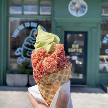 Big Softie - Matcha with Strawberry Short Cake Crumbles!! Must Try!! - Ice Cream & Frozen Yogurt Near Me - Atlanta, Georgia Big Softie - Matcha with Strawberry Short Cake Crumbles!! Must Try!! - Ice Cream & Frozen Yogurt Near Me - Atlanta, Georgia