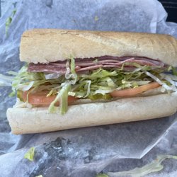 Happy Jack's Submarines and Fine Ice Cream - The Super Happy Jack sandwich... salamis, bologna, mortadella, and provolone...vinegar, oil, and may--and veggies!  Half was plenty for me.