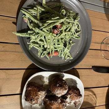 Giusto Newport - Snap Pea Salad (the best I've ever had) and the Ricotta Pansotti - Italian Near Me - Newport, Rhode Island