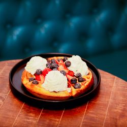 Social Misfits - LITTLE LAD WITH CHANTILLY CREAM, FRESH STRAWBERRIES & BLUEBERRIES, MISFIT HOUSE WAFFLE