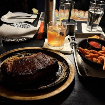 The LKSD - New York Steak, Sweet potatoes Fries, Old Fashioned Original - Burgers Near Me - Downey, California The LKSD - New York Steak, Sweet potatoes Fries, Old Fashioned Original - Burgers Near Me - Downey, California