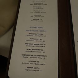 Vallozzi's - Wine menu