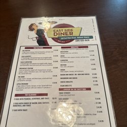East Side Diner - Menu
