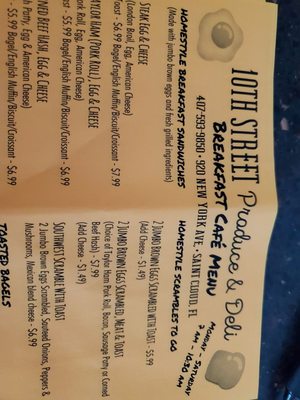 Menu photo 1 10th Street Produce and Deli St Cloud, FL