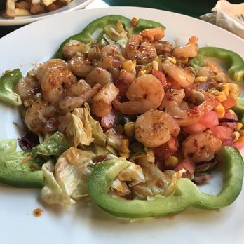 Gators Dockside - Baja Shrimp Salad with grilled shrimp, delicious and great topping to salad ratio - Sports Bars Near Me - Melbourne, Florida
