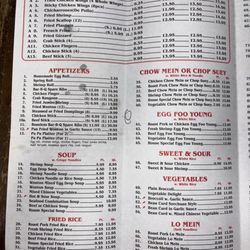 China Sail - Most updated menu and prices as of 9/1/25