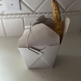 Here's how they packed some of our leftovers. Why bother with the box, they should have just chucked it all in the bag.